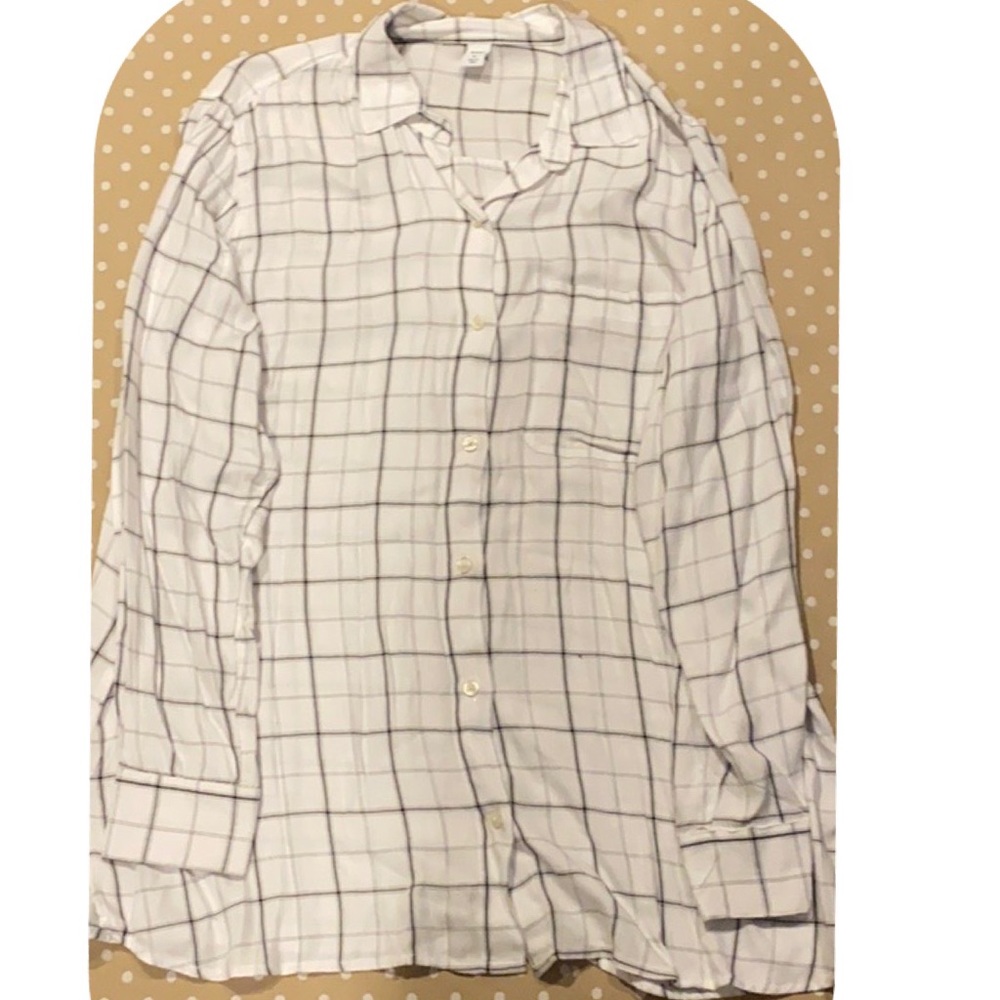 ✨New✨Old Navy black&white loose button up Flannel